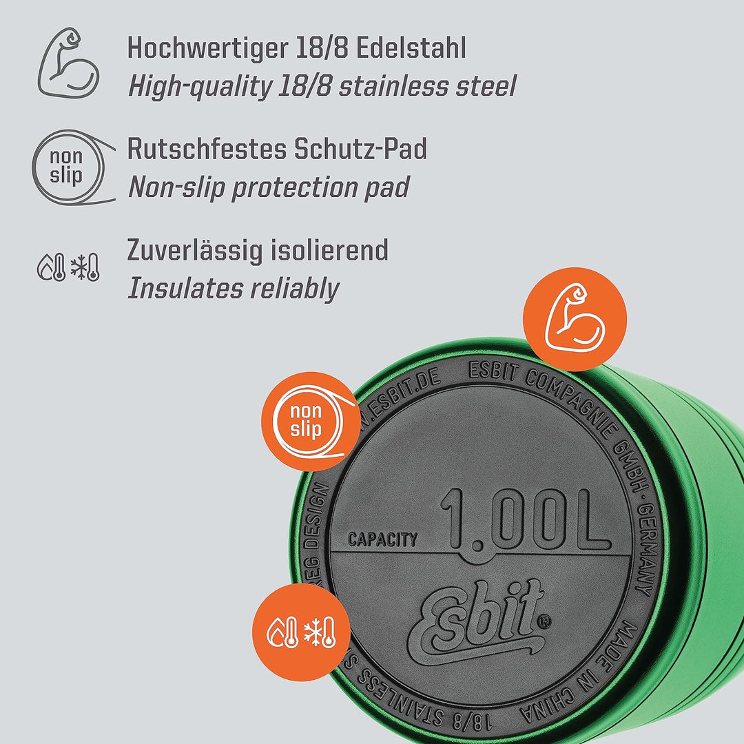 Esbit Thermobehälter Majoris für Essen - Warmhaltebehälter 1000 ml in Apple Green - aus Edelstahl fü