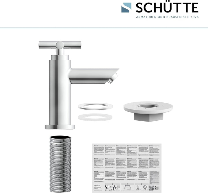 SCHÜTTE Kaltwasserhahn MATAO, Armatur, Wasserhahn Bad nur für Kaltwasser, Standventil mit schickem K