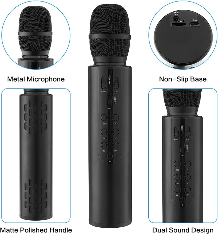 Karaoke Drahtloses Mikrofon Tragbares Handheld-Bluetooth-Lautsprechermikrofon, Drahtlose Mikrofone K
