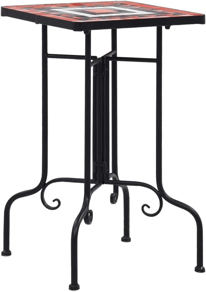 puraday Mosaik-Beistelltisch Pflanztisch Gartentisch Klein Blumentisch Beistelltisch Metall Gartenti