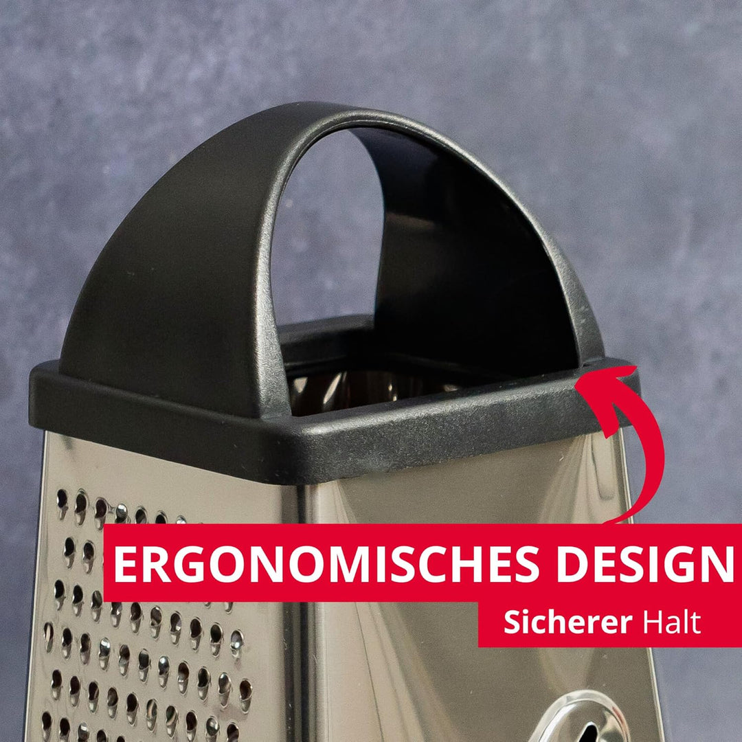 Westmark Vierkantreibe mit Auffangbehälter, 4 Schneid-/Reibeflächen, Höhe: 25 cm, Rostfreier Edelsta