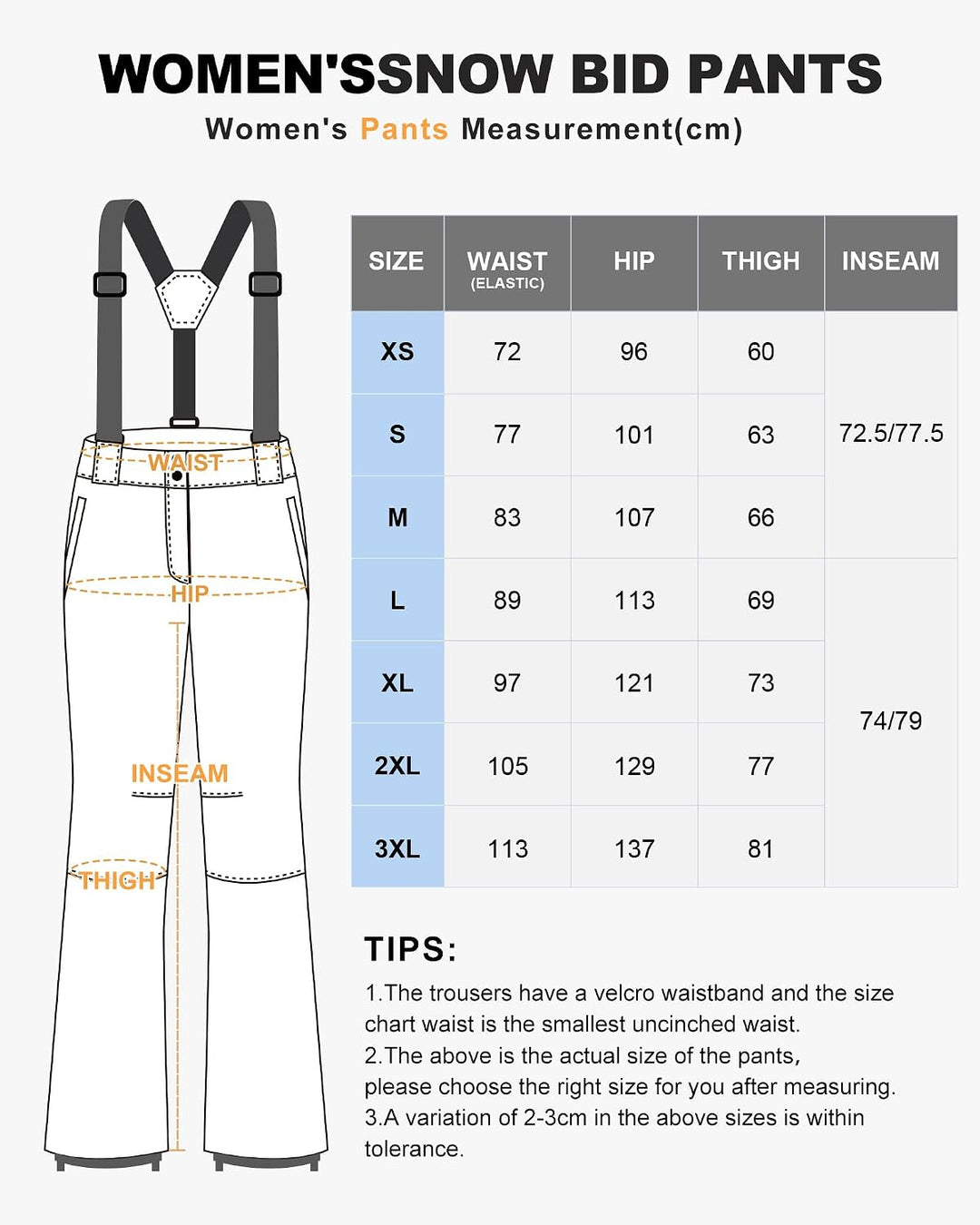 33,000ft Damen Skihose Hosenträgerhose Outdoorhose Wasserdicht Winddichte Softshellhose Warme Gefütt