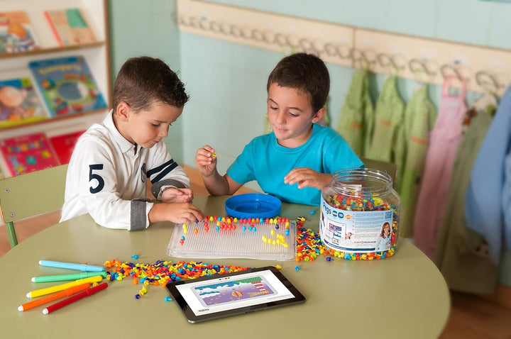Miniland Mosaikstecker Pegs 10 mm 2600 Teile, Grundfarben-31810