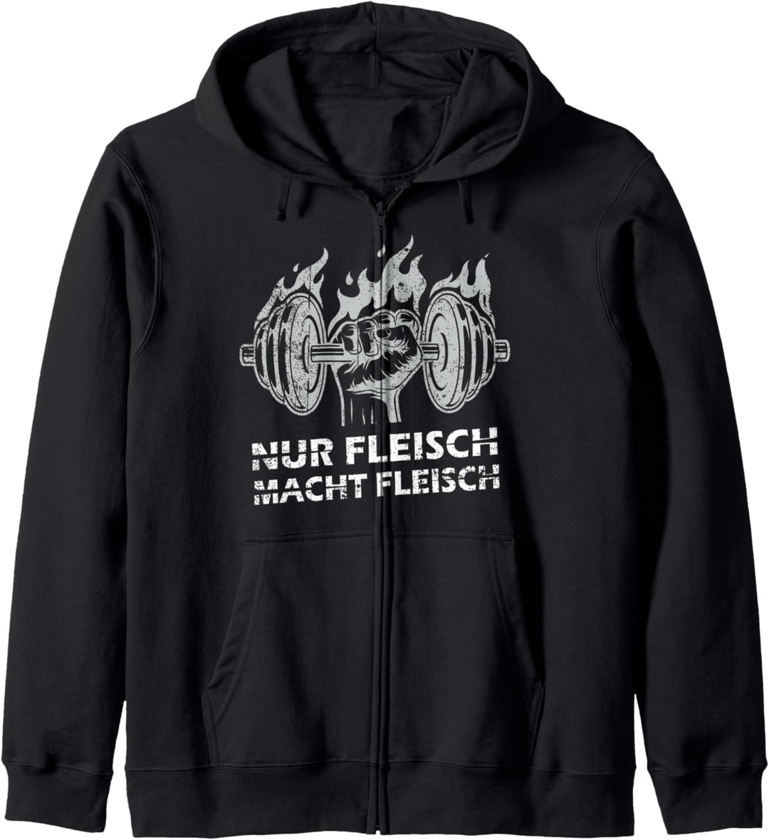 Nur Fleisch Macht Fleisch Bodybuilding Gym Fitness Kapuzenjacke