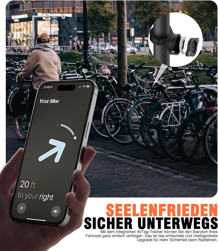 Sattelstützen Quarter Turn Halterung mit Airtag Kompatibel mit Garmin Varia RVR315/RTL515/RTL510, Rü
