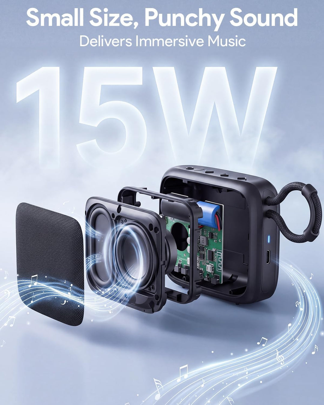 Brelley Bluetooth Lautsprecher Extra Bass, 20H Spielzeit, IPX7 Wasserdicht