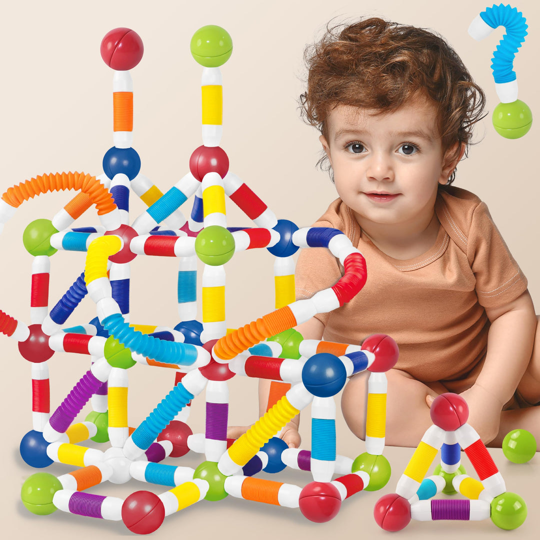 Magnetische Bausteine Einziehbarer 100 Stück Magnetbausteine Kinder, 3D Kreative Montessori Magnet B