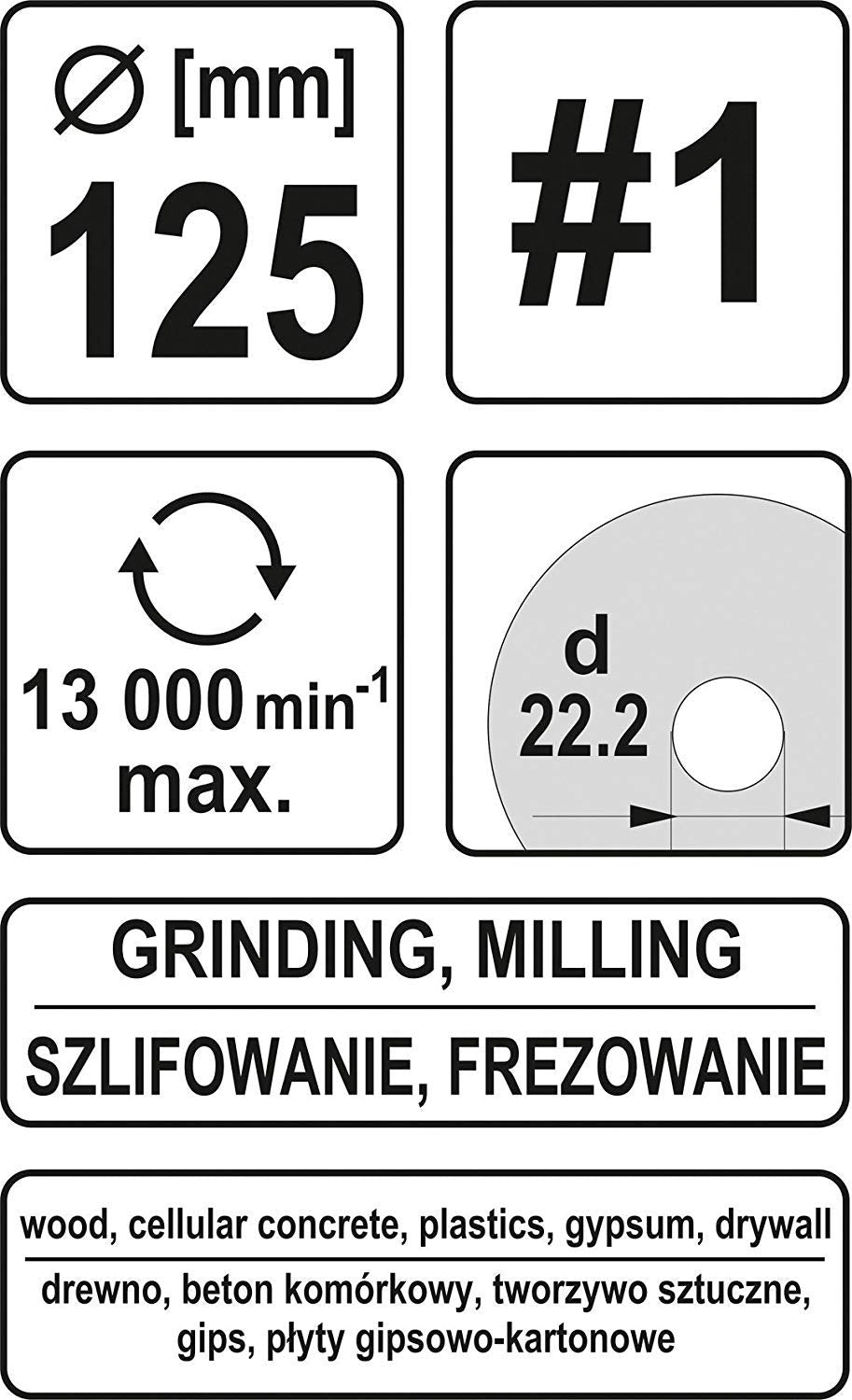 Yato Profi Raspelscheibe für Winkelschleifer Auswahl 115 mm 125 mm Schleifscheibe Holzscheibe Holz F