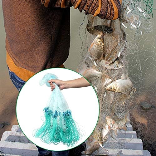 Pssopp Fischernetz 1,5 m x 50 m Nylon Tragbares Wurfnetz Monofilament Wurfnetz Angelnetz zum Fischen