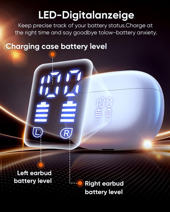 ZIUTY Kabellose Bluetooth Kopfhörer 5.3, In Ear Kopfhörer mit 4 ENC Mikrofonen, 48 Std Akkulaufzeit,
