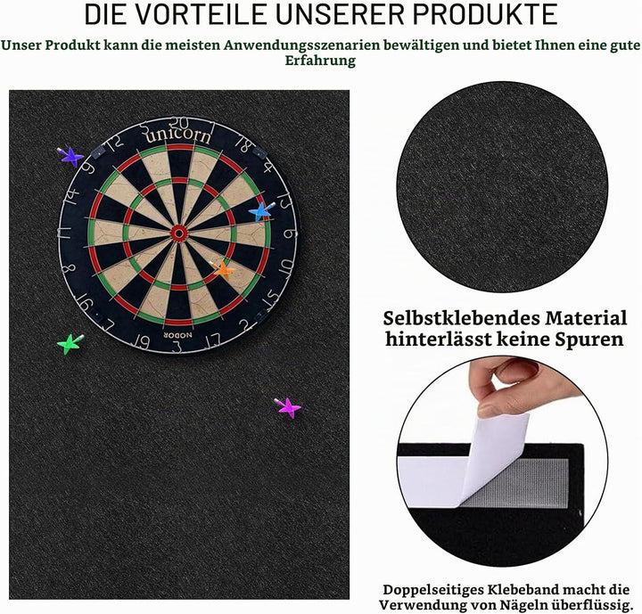 Filz Dartboard Wandschutz 60x90cm: Wandschutz für Dartspiel, Kork-Dartboard-Rückseite und Wandfliese