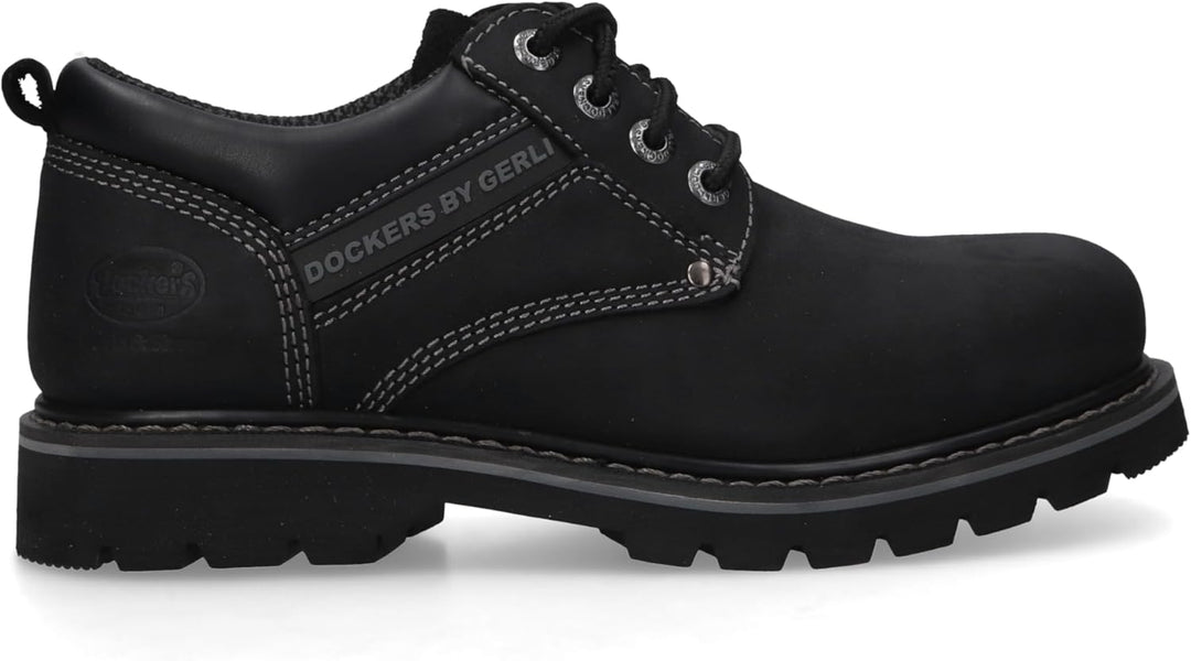 Dockers by Gerli Herren Schnürstiefeletten, Männer Schnürschuhe 40 EU Schwarz 100, 40 EU Schwarz 100