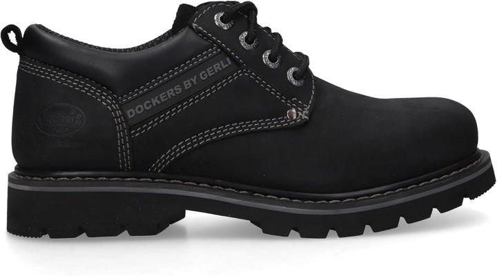 Dockers by Gerli Herren Schnürstiefeletten, Männer Schnürschuhe 40 EU Schwarz 100, 40 EU Schwarz 100