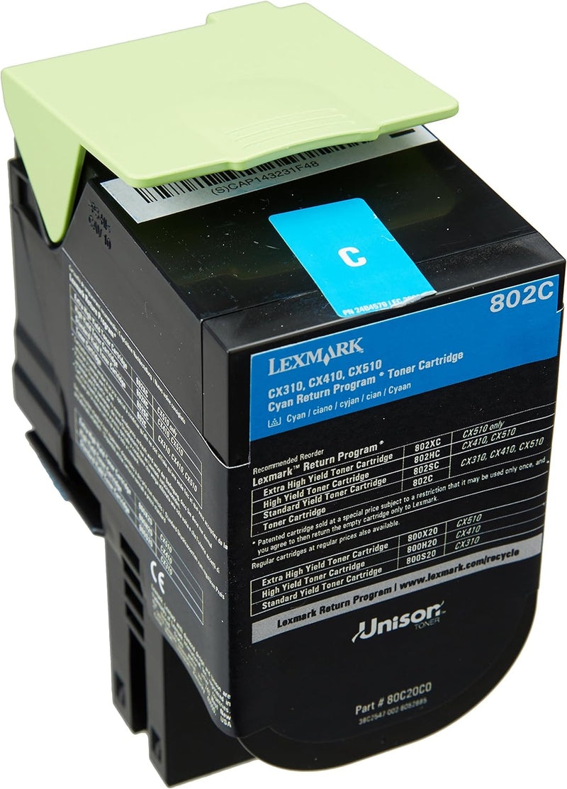 Lexmark 80C20C0 Return Program Toner Cartridge, cyan One size, Cyan One size