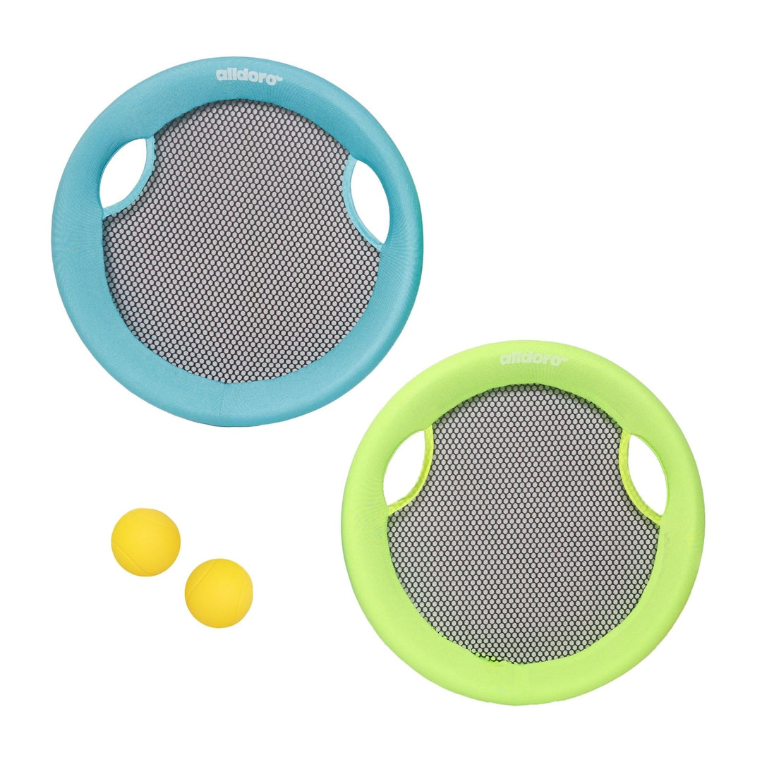 alldoro 2 in 1 Beachball-Set &amp; Wurfscheibe, 2 Schläger Ø 40 cm &amp; 2 Bälle 60049, 60049