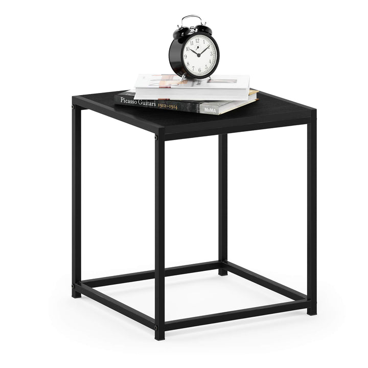 Furinno Camnus Beistelltisch mit 1 Ablagefläche, Holz, Schwarz, 40 x 40 x 45.29 cm Americano, Americ