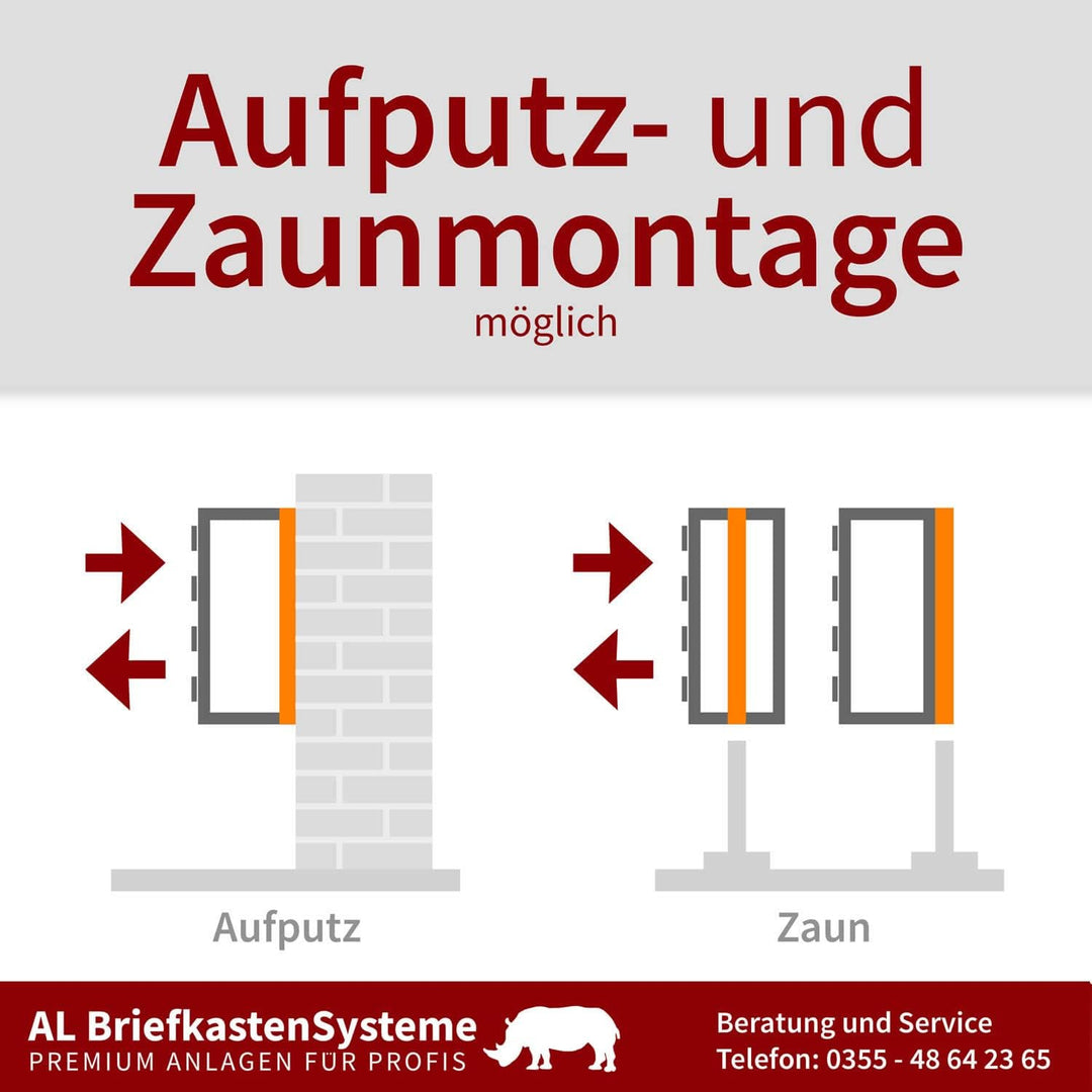 AL Briefkastensysteme 15er Briefkastenanlage Anthrazit Grau RAL 7016, Premium Briefkasten DIN A4, 15