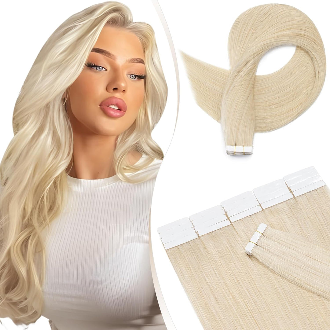 Elailite Tape Extensions Haarverlängerung - 20Stück Tape in Extensions Echthaar - Remy Real Human Ha