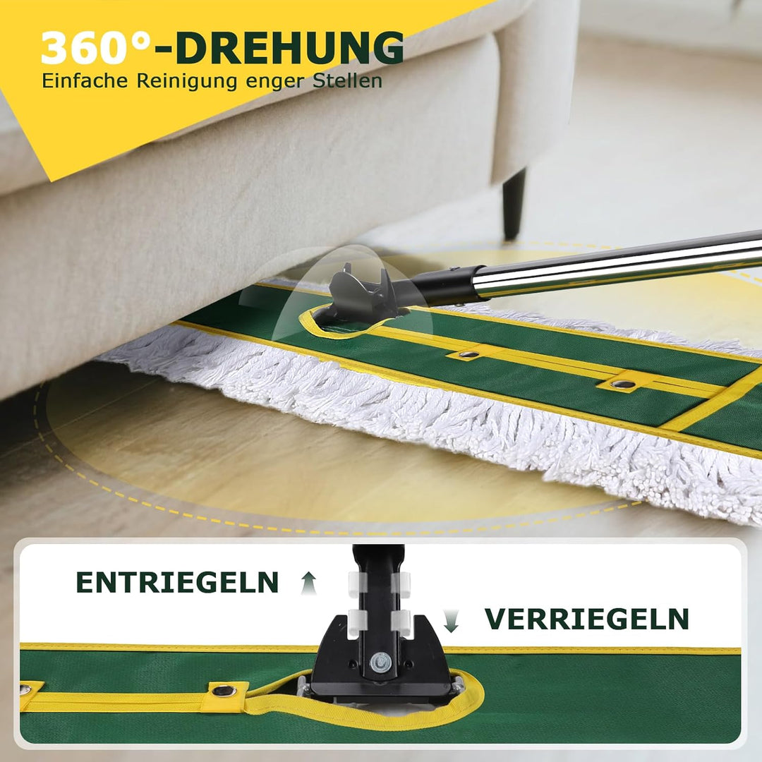 Masthome Bodenwischer 105 cm Breit, Industrie Wischmopp mit 2 Wischpads, Profi Mopp Wischer Boden mi