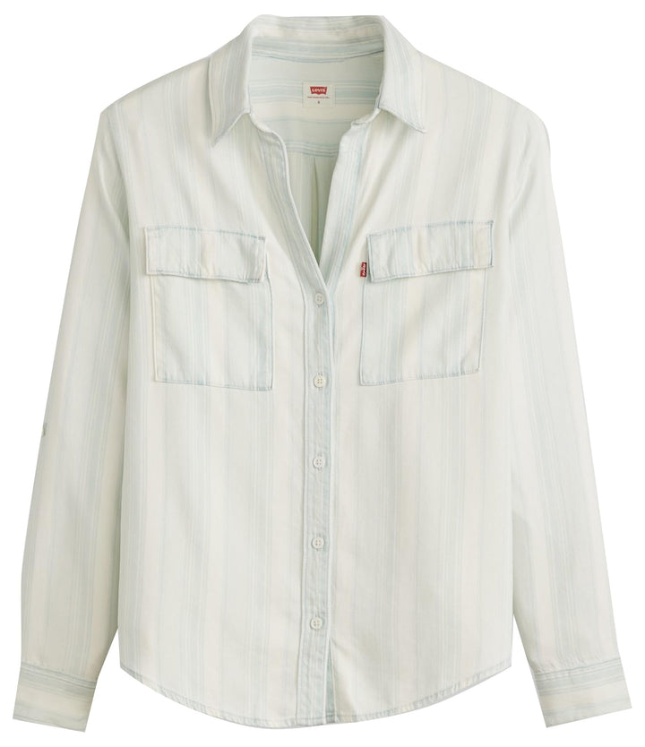 Levi's Damen Doreen Utility Hemd XS Colette Stripe Ecru, XS Colette Stripe Ecru