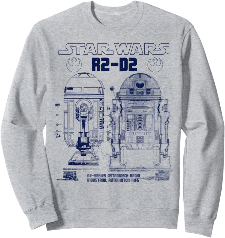 Star Wars R2-D2 Rebel Logo Schematics Poster Sweatshirt
