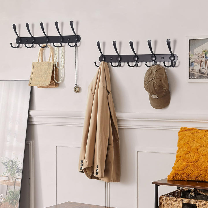 Dseap Garderobenleiste - Schwerlast Garderobenhaken Mit 5 Dreifachhaken, Edelstahl Wandgarderobe, Kl