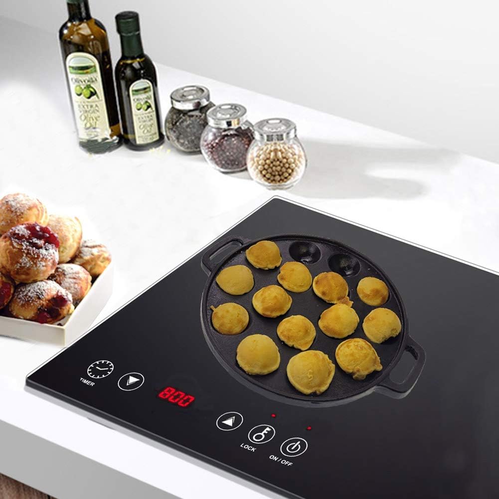 La Cuisine Poffertjespfanne aus Gusseisen mit mattschwarzer Emaillebeschichtung Poffertjes Maker Dut
