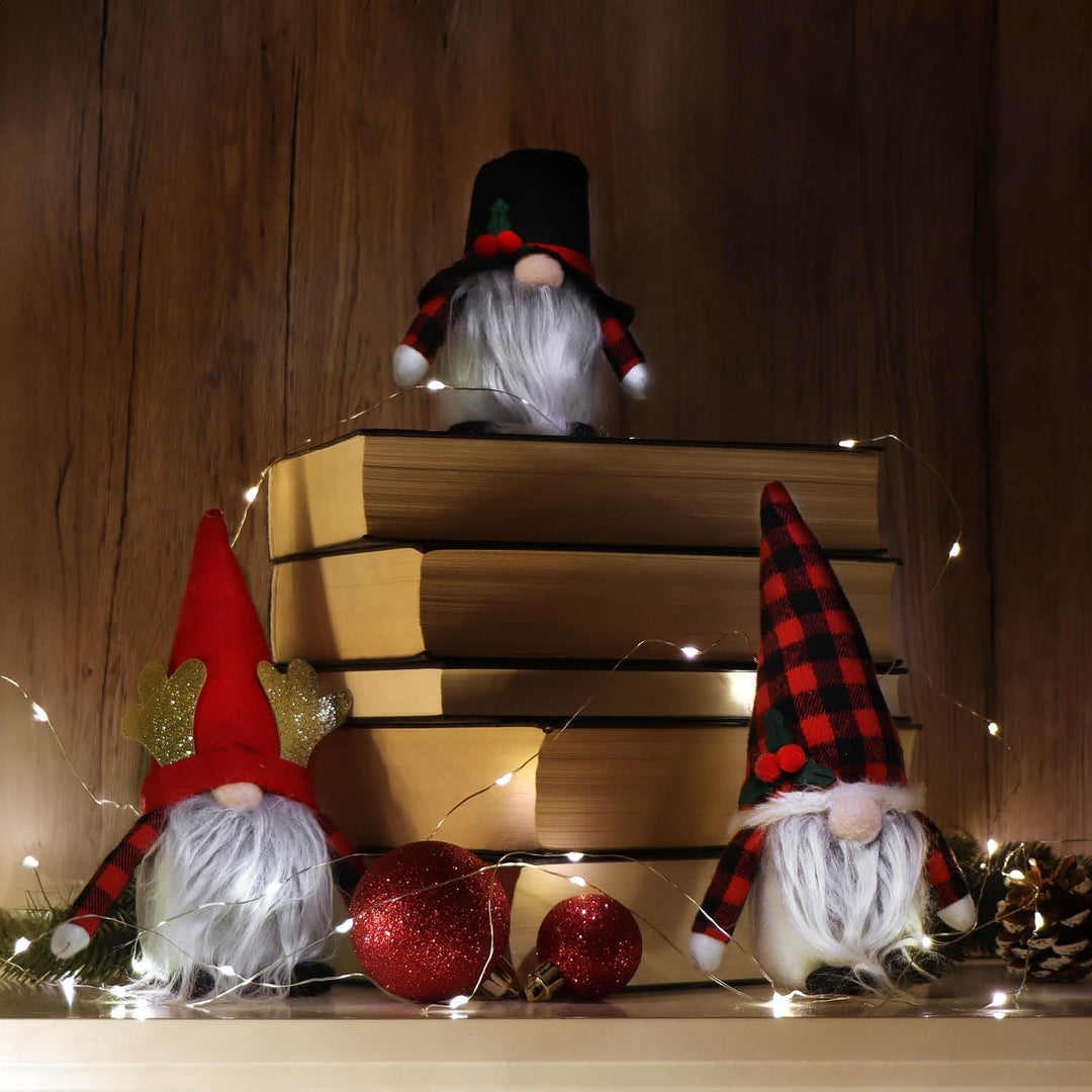 com-four® 12x Premium Weihnachts-Wichtel - Weihnachtsdeko - winterliche Zwergen-Figur - Dekoartikel