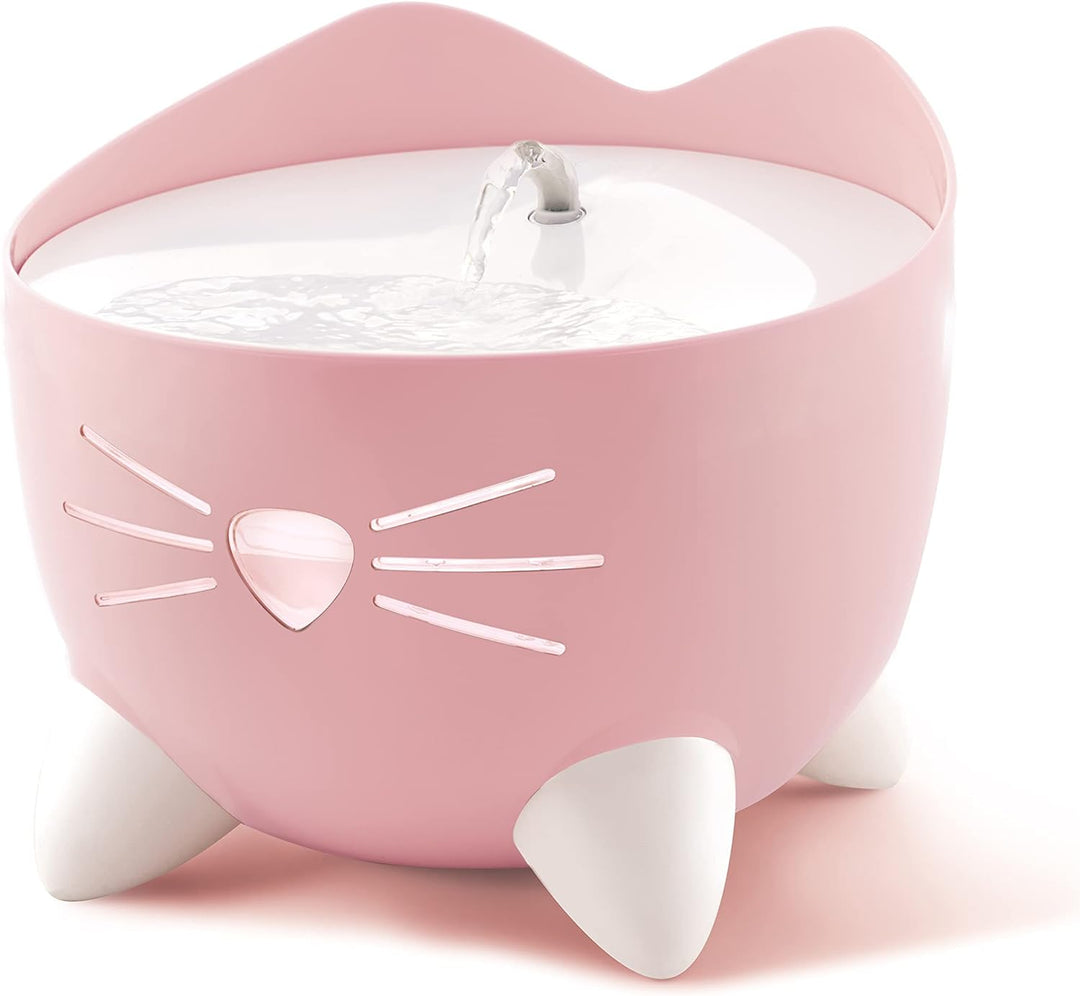 Catit Pixi Trinkbrunnen für Katzen, 2,5L, pink & 43721 Pixi Ersatzfilter, Trinkbrunnenfilter für die