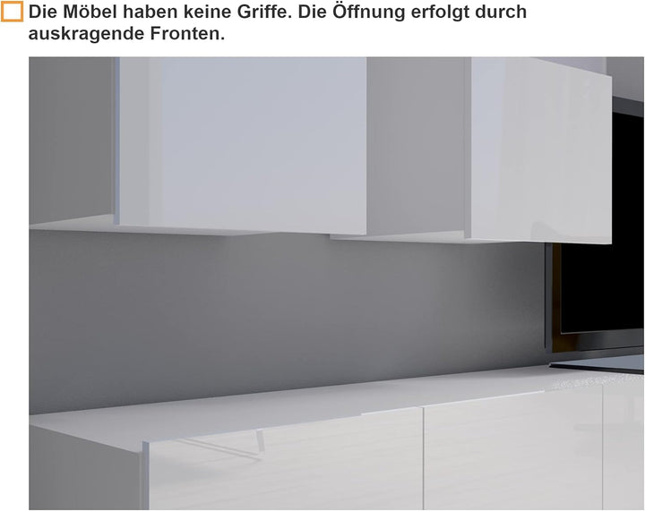 RAVIO Wandschrank Fango Wandregal Stilvoll Hängeschrank Grifflose Öffnen Hängeregal modernes Bücherr