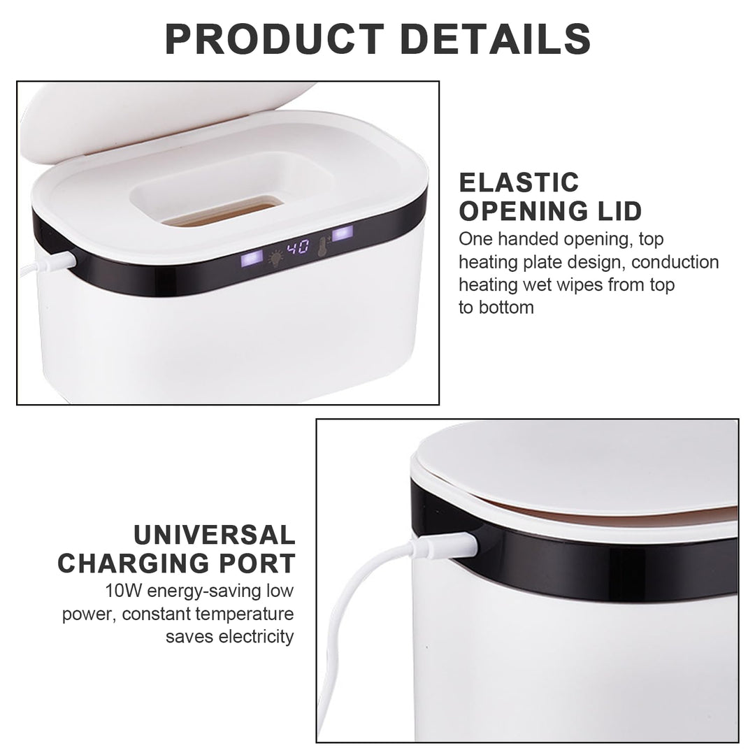 Feuchttücher Wärmer Baby 3 Heizstufen & Konstanttemperatur 10W USB Wipes Warmer mit LED-Nachtlicht S