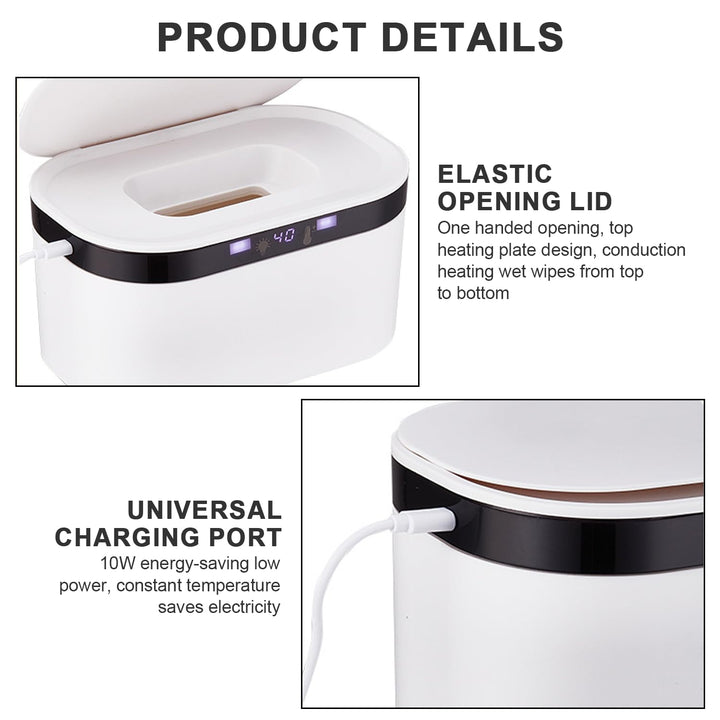 Feuchttücher Wärmer Baby 3 Heizstufen & Konstanttemperatur 10W USB Wipes Warmer mit LED-Nachtlicht S