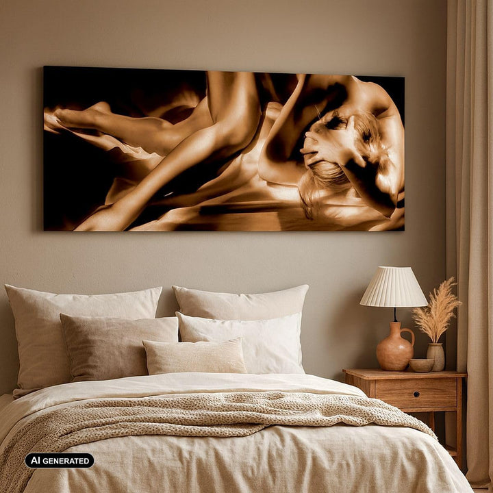 Wandbilder Dekoration Wohnzimmer Nackte Frau Akt Modell Photofitness Bilder auf Leinwand 120x50cm Le