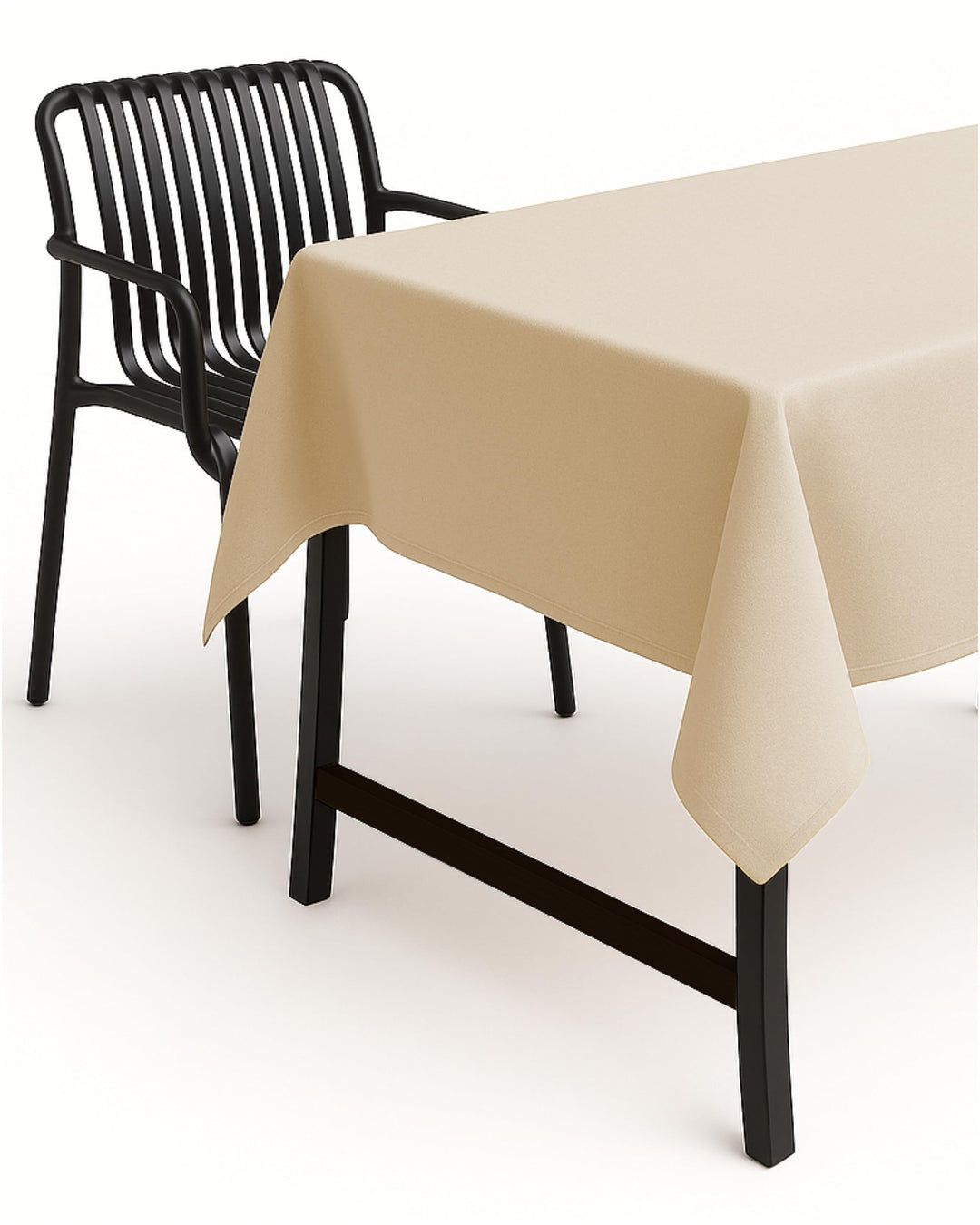 texpot Gartentischdecke 220 cm rund in Champagner mit Leinen Optik Lotuseffekt Fleckschutz Bügelfrei