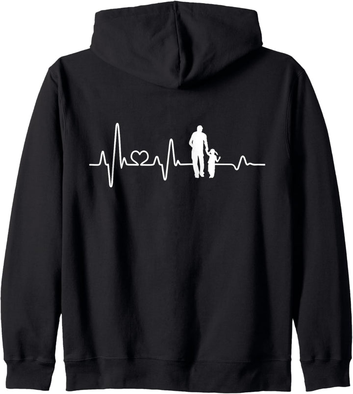 Vater und Tochter Papa Herzschlag Herz Liebe Partnerlook Kapuzenjacke