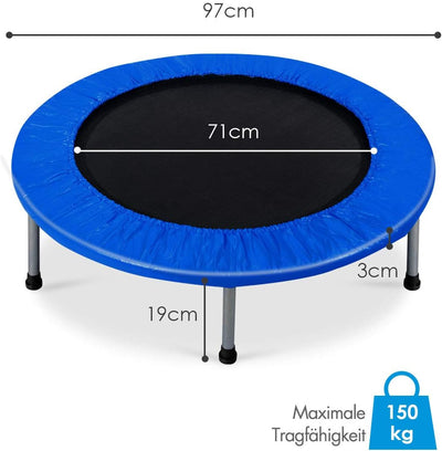 DREAMADE Trampolin aus Stahlrohr, Faltbares Kindertrampolin mit Tragfähigkeit von 150 kg, Fitnesstra