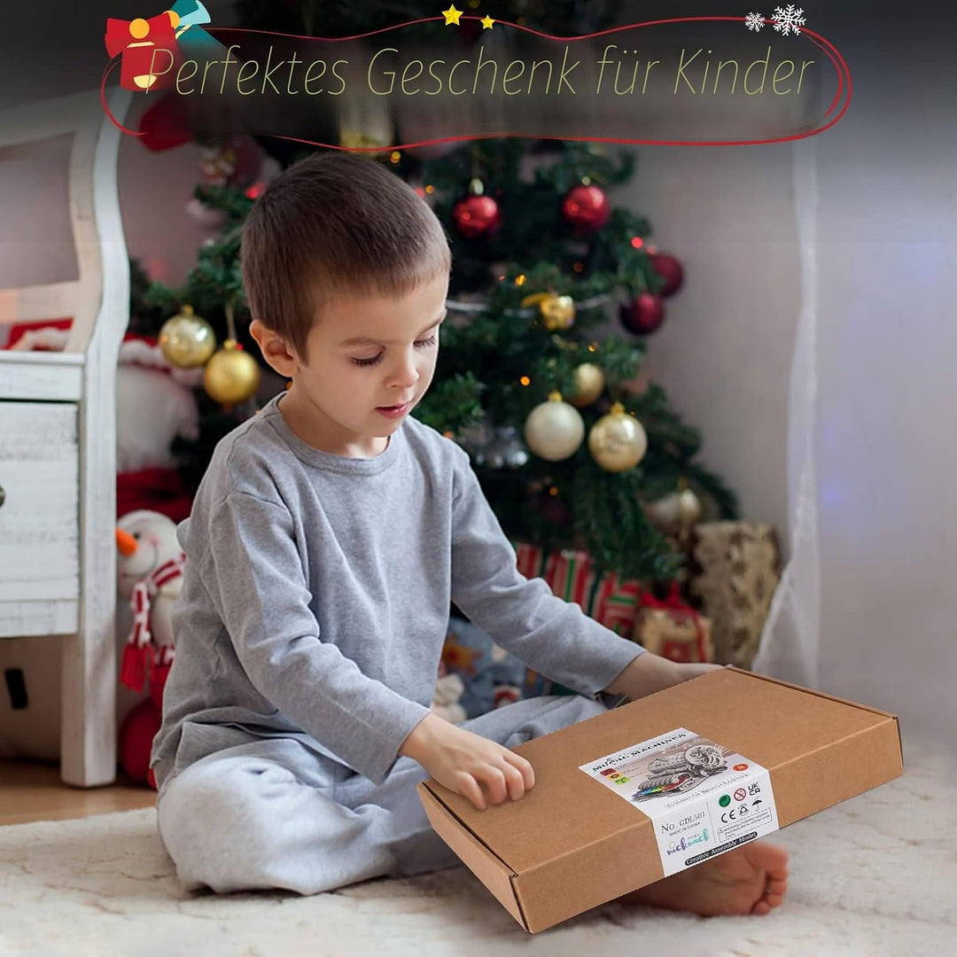 nicknack Holz 3D Puzzle Musikbox Mechanisch Handgekurbelt Modellbausatz Holzpuzzle für Erwachsene Te