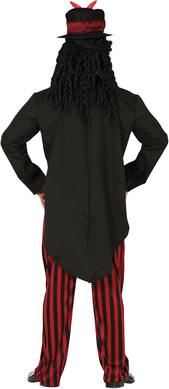 FIESTAS GUIRCA Voodoo Schamane Halloween Kostüm Herren – Hexer Kostüm inklusive Voodoo Doctor Zylind