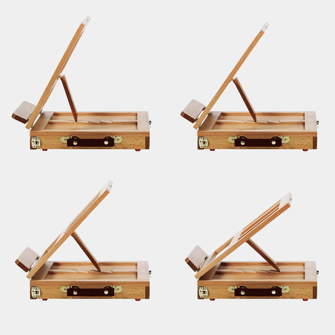 Tischstaffelei Holz Staffelei Tisch Malkoffer 34x26cm Buchenholz Zeichenbrett Workstation zu bemalen