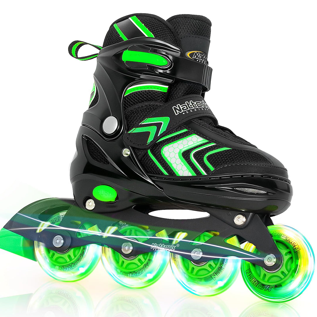 Nattork Inliner für Kinder Verstellbare Inline Skates, 4 Grössen Kinder Inline Roller Skates mit Bel