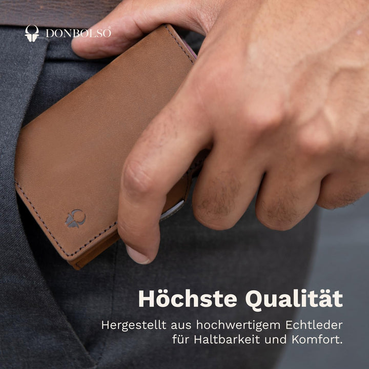 DONBOLSO NextGen Slim Portemonnaie Brieftasche - Minimal Wallet - Münzfach, RFID-Schutz, bis 11 Kart