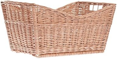 e-wicker24 Alles aus Weide Kaminkorb, Holzkorb, Kaminholzkorb aus Weide, rechteckiger Kaminkorb aus