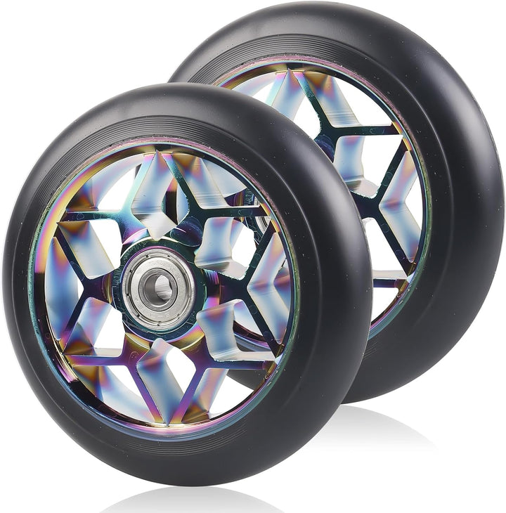 2 Stück Stunt Scooter Rollen 110 mm, Bunt Scooter Scooter Ersatzräder, 88A Rollerräder für Stunt mit