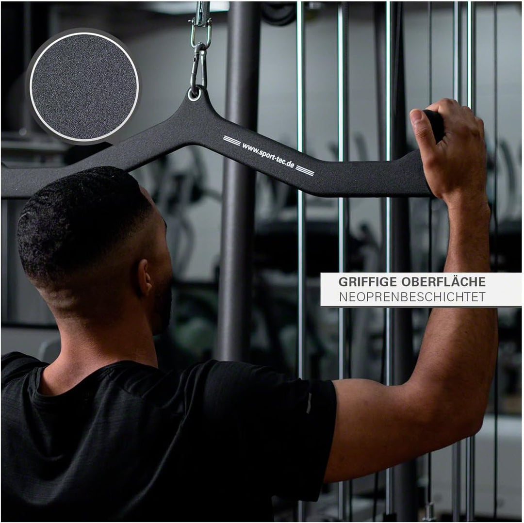 Sport-Tec ergonomischer Latzug- und Rudergriff, Seilzug Krafttraining Muskelaufbau Bizeps Curls, 80x