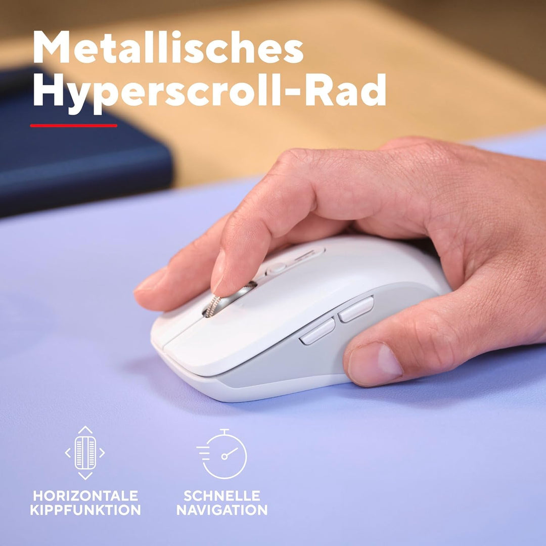 Trust Ferro Kabellose Maus Ultraschnelles Scrollrad und Horizontales Scrollen, Bluetooth + 2.4GHz, L