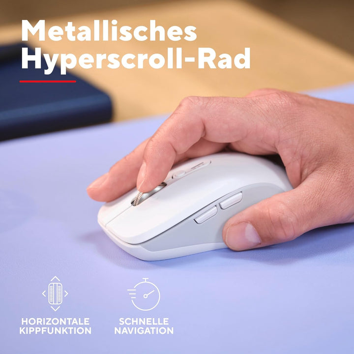 Trust Ferro Kabellose Maus Ultraschnelles Scrollrad und Horizontales Scrollen, Bluetooth + 2.4GHz, L