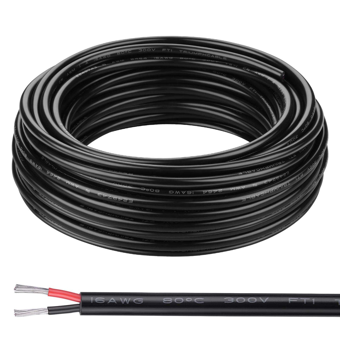 Kabel 2x1,5 iGreely 2 Adriges Kabel 16AWG Elektrokabel 2 Adrig 15m Sauerstofffreier Verzinnter Kupfe