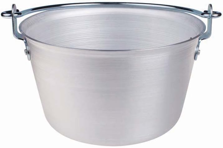 Pentole Agnelli Paiolo con Manico Arco e Orlo, in Alluminio BLTF, Argento, 26 cm, 26 cm