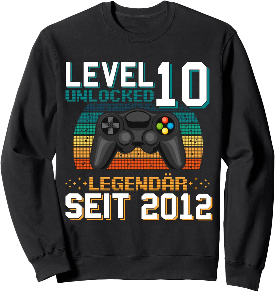 Level 10 Unlocked 10. Geburtstag Gamer Zocker Junge Sweatshirt