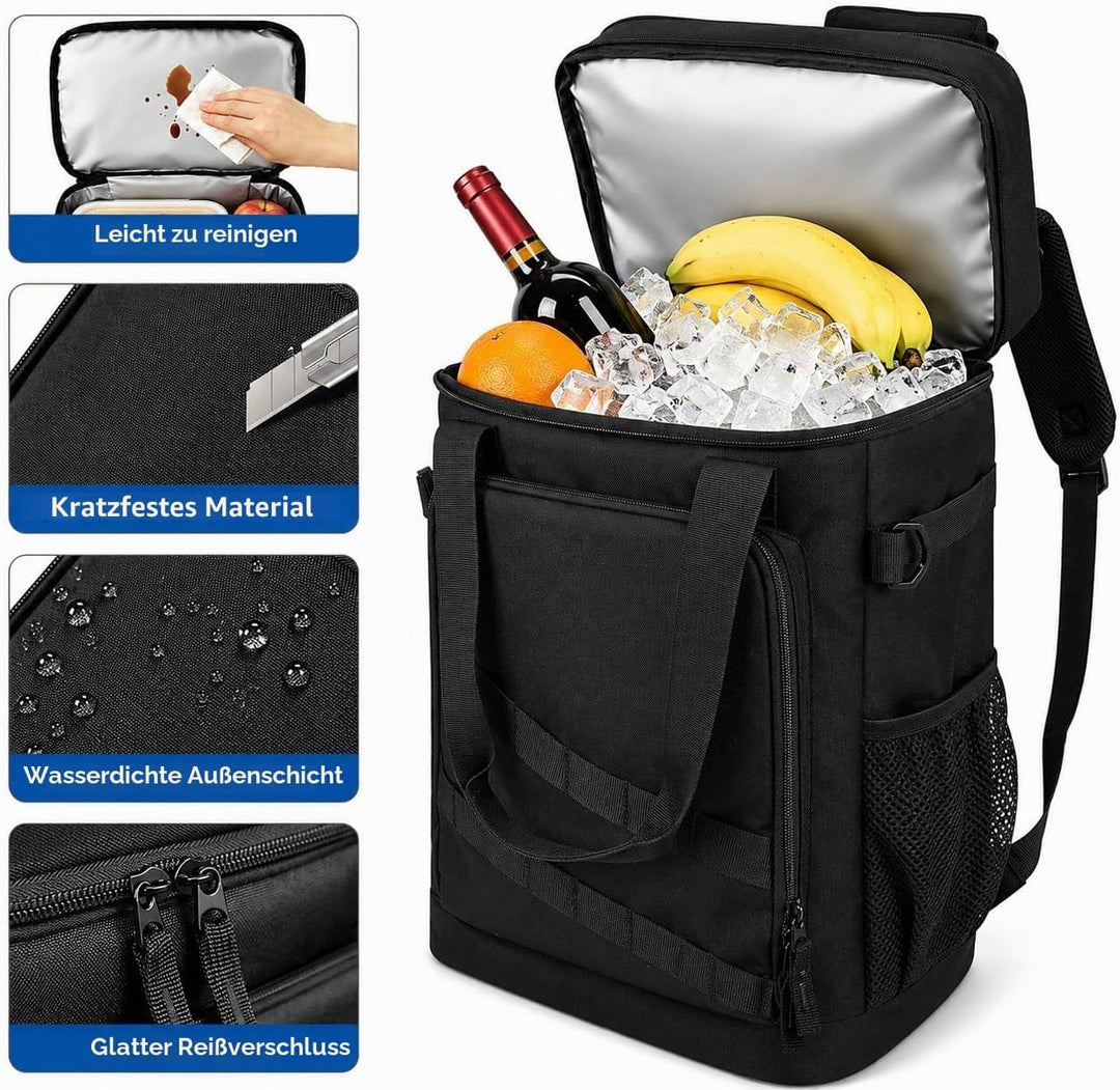 Kühlrucksack 40L, Leichter Rucksack mit Flaschenöffner, für Strand, Reisen, Camping und Mittagessen